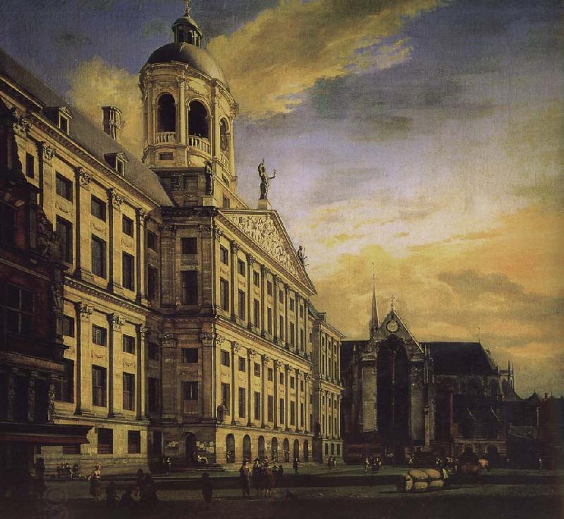 Jan van der Heyden City Hall and Plaza oil painting picture